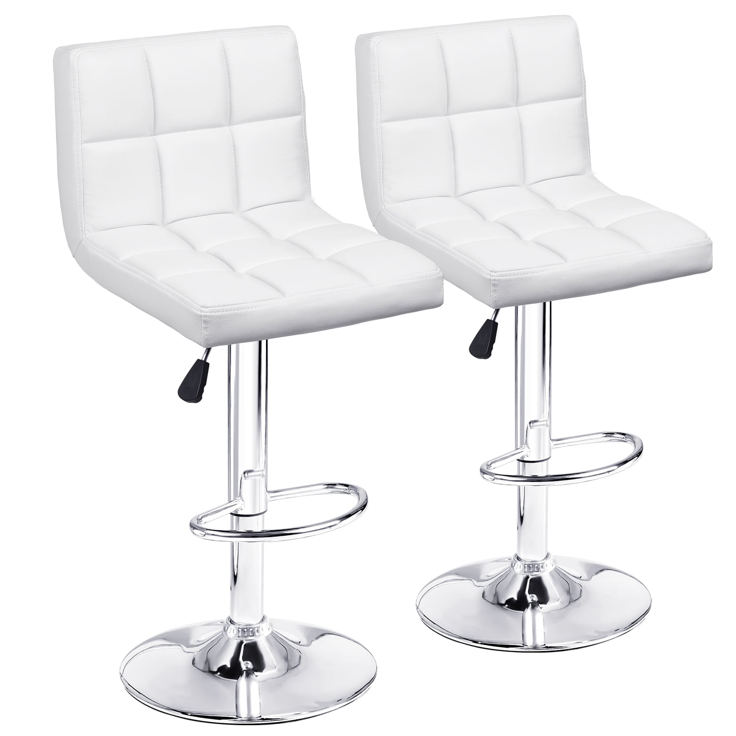 Set of 2 PU Leather Adjustable Bar Stool Counter Height Chair with Backrest B06 