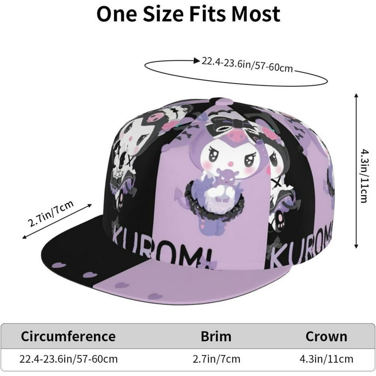 Baseball Cap Kuromi Anime My Melody Flat Brim Hip Hop Hat Trucker