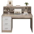 thumbnail image 7 of 46-Inch Home Office Desk with Hutch & 3 Storage Drawers, Natural Wood Finish, Small Space Writing Study Table for Home Office/Study Room, 7 of 7