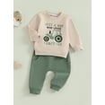 thumbnail image 6 of Elippeo Baby Boy Fall Outfits Long Sleeve Tractor Graphic Tops + Pants Set Toddler Warm Clothes 6 12 18 24 Months 3 4 5 Years, 6 of 10