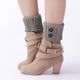 thumbnail image 4 of 3 pares de calcetines cortos tejidos a crochet para mujer, calentadores de piernas y rodillas cortos con botones retorcidos para otoño e invierno, 4 of 5