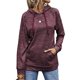 thumbnail image 1 of Sudadera con capucha de manga larga para mujer, informal, cómoda, con bolsillo, para ir de compras en casa, color rojo vino L, 1 of 3