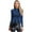 DarkBlue, variant on Linjinx Women's Classic Stand Collar Zipper Slim-Fit Ruffle Coat Long Sleeve Casual Light Weight Denim Jackets Blue S