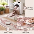 thumbnail image 2 of CYNERA Vintage Distressed Bohemian Runner Rug 2'x8', Red Soft Machine Washable Foldable Non-Slip Carpet for Hallway Kitchen Entryway Bedroom Laundry, 2 of 8