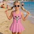 thumbnail image 3 of Uourmeti Bulldog Peekaboo Swim Dress for Girls - Cute Sleeveless Skirted One Piece Swimsuit, Quick Dry Summer Beach Pool Wear for Toddler to Teen Girls, 3 of 8