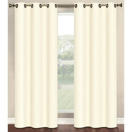 Bella Luna Marina Solid Semi Sheer Thermal Grommet Curtain Panels