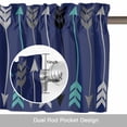 thumbnail image 6 of Retro Arrows Valance Curtain for Windows Green Black Gray Arrows Blue Background Rod Pocket Curtain Valances Short Window Treatments Panels for Kitchen Bathroom Laundry Room Basement 60 x 14 Inch, 6 of 9