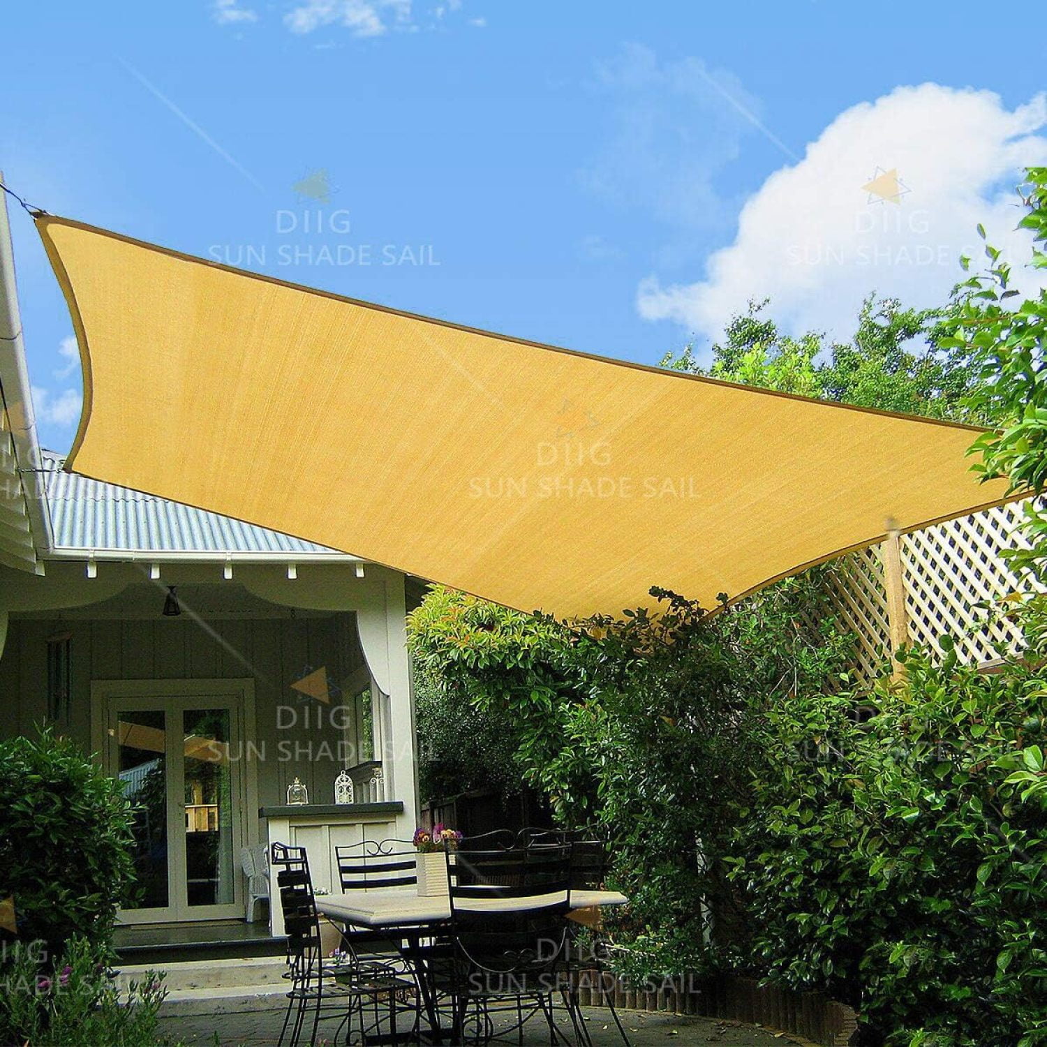 Outdoor Sun Shade Sail Rectangle , 6' x10' Sun Shade Cloth Patio Cover