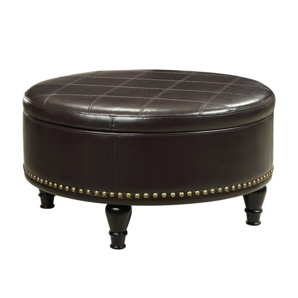 Osp Furniture Home Furnishings Augusta, Cream Leather Storage Ottoman