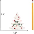 thumbnail image 6 of Be Merry Winter White 3.5 x 3.2 Pine Wood Christmas Decorative Small Shape Sign, 6 of 6