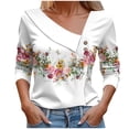 thumbnail image 2 of DPTALR T-shirt à Col en V Imprimé Casual pour Femmes, 2 of 5