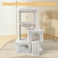 thumbnail image 2 of WK Cat Tree Tower for Indoor Cats,Activity Centre Cat Tower with Two Cat Condos Hammock Scratching Posts,Beige, 2 of 9