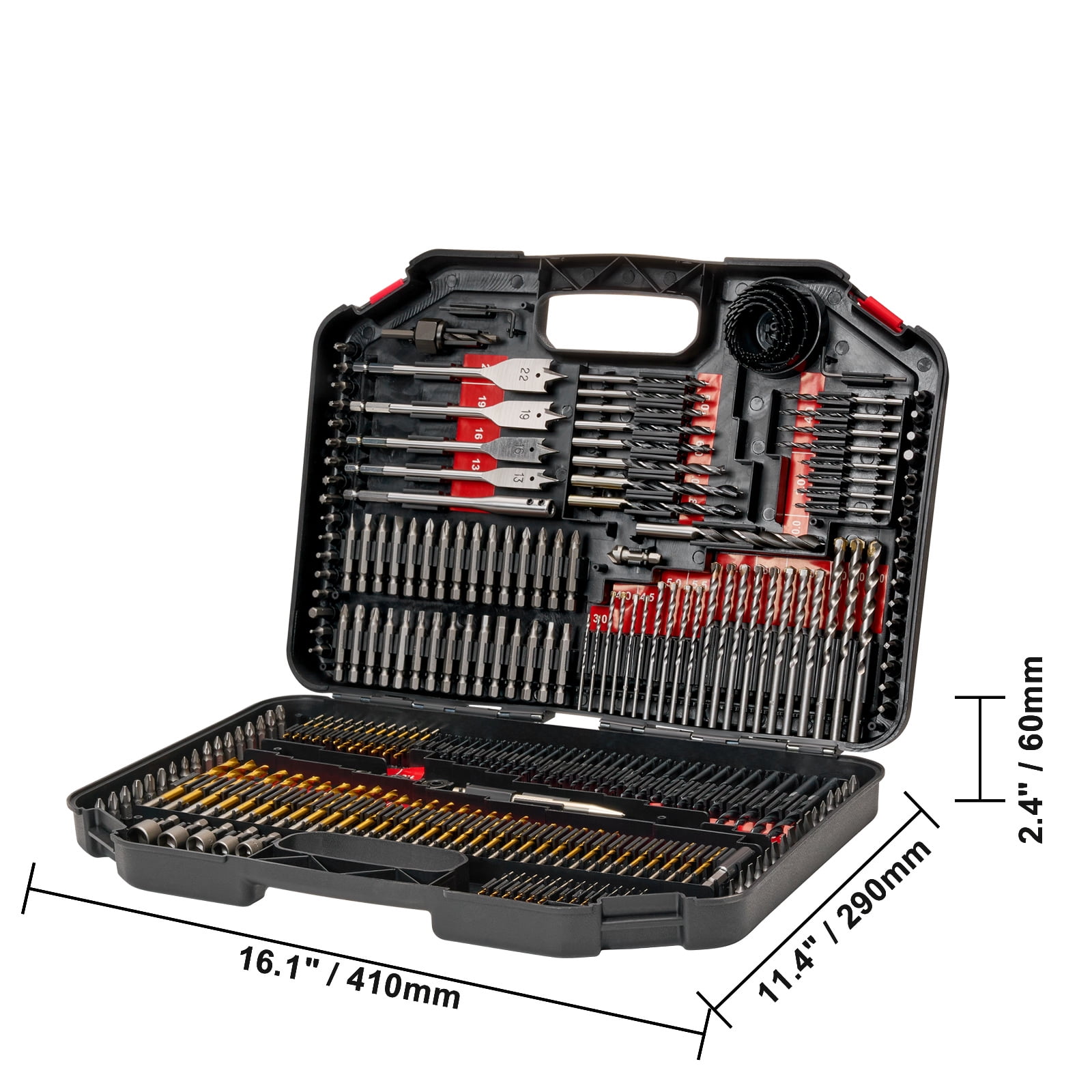 KFFKFF Drill Bit Collection, Comprising 246 Drill and Driver Bits, Screwdriver Bit Assortment Ideal for Drilling in Wood, Metal, Cement and Screw Driving Tasks