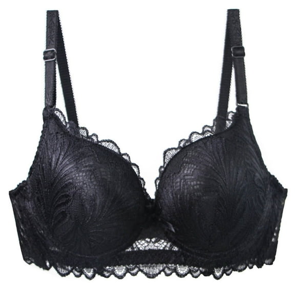Womens Deep V Everyday Bras, Women's Lace Push Up Bra Add 2 Cups Underwire Padded Support Full Coverage Plunge Everyday Lift Bra 70B-95C