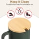 thumbnail image 4 of Tapa de taza de bambú de 4 piezas con agujero para cuchara de 3.58 pulgadas, tapa de café de madera, tapa de vaso de té, 4 of 6