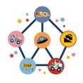 thumbnail image 1 of 1 Set of Children Game Stickers Kindergarten Floor Stickers Interactive Stickers, 1 of 9