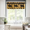 thumbnail image 3 of Black Bear Curtain Valance,Rustic Farm Cute Bear Forest Silhouettes Blackout Window Valances,Vintage Cabin Short Topper Curtain for Home Living Room Cafe Kitchen Bedroom,54x18in, 3 of 6
