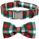 thumbnail image 1 of Collar para perro, elegante tartán navideño con forma de cola pequeña y lazo, talla L, 1 of 7