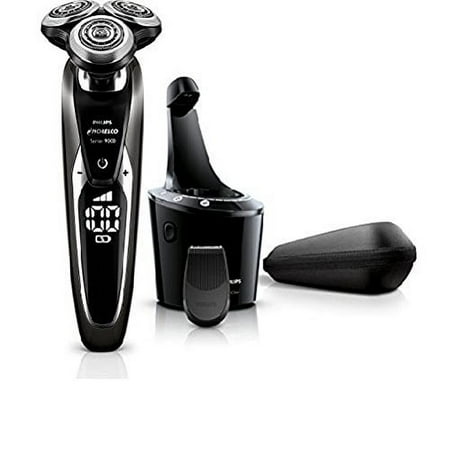 Philips Norelco Shaver Series 9000 with SmartClean, Rechargeable Wet/Dry Electric Shaver with SmartClick Facial Cleasing Brush and Precision Trimmer Attachment