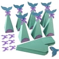 thumbnail image 1 of Paquete de 20 cajas de fiesta de sirena JM con colas de purpurina y lazos morados, 1 of 4