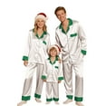 thumbnail image 4 of GILIGEGE Christmas Family Pajamas Matching Sets Satin Pajamas for Women Men K.ids Button Up Pajamas Solid Sleepwear Loungewear Xmas Family Pjs Matching Sets White 9Month, 4 of 9