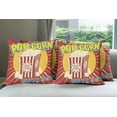 thumbnail image 6 of Ambesonne Retro Throw Pillow Cover 4 Pack, Pop Corn Movie Snack, 16", Multicolor, 6 of 7