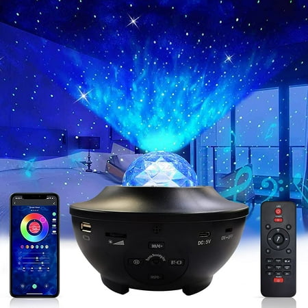 

Star Projector Galaxy Light Projector for Bedroom Starry Night Light Projector with Music Speaker Voice/Remote Control Timer Ocean Wave Projector for Kids Adults Ceiling Room Decor