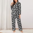 thumbnail image 2 of Xecao Panda1 Print Women Pajamas Set Soft Sleepwear Pjs long Sleeve Button Down Nightwear with Long Pants, 2 of 6