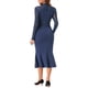 thumbnail image 3 of INSPIRE CHIC Vestido de Mujer Cuerpo Sirena Ajustado Cuello Mock Manga Larga de Malla Transparente Color Azul Marino, 3 of 6