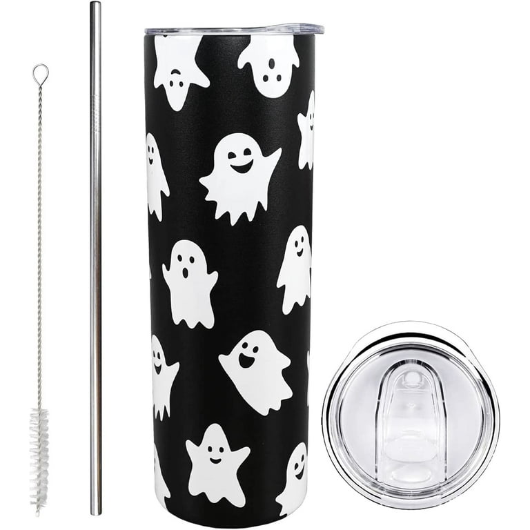 Halloween Pumpkin Gost Silicone Straw Cover - Reusable Drinking