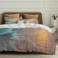 thumbnail image 5 of PRATYUS Sunset Waves 3-Piece Bedding Set, High-Quality Peach Skin Fabric,  Modern Printed Duvet Cover, Breathable & Durable, Bedroom Guest Room Decor, Easy Care 87x68in, 5 of 8