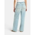 thumbnail image 4 of No Boundaries Wide Leg Cargo Pants, 31'' Inseam, Women's and Women's Plus Sizes XXS-4X, 4 of 5
