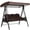 Coffee, variant on Replacement Canopy for 3 Seater Outdoor Swing Chairs, Swing Canopy Replacement Top Cover, Waterproof Sunscreen Universal Top Cover Fits Patio Porch Garden Hammocks