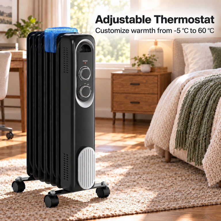 Alvantor 22-Inch Oil-Filled Radiator Heater, 1500W, 3 Settings photo 4