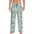 thumbnail image 1 of Kdxio Floral In Teal Print Mens Pajama Pants Set Sleep & Lounge Pants, PJ Bottoms with Pockets and Button Fly-Medium, 1 of 6