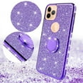 thumbnail image 2 of For Apple iPhone 13 Glitter Case Ring Kickstand Phone Cover iPhone 13 for Girls Women - Purple, 2 of 5