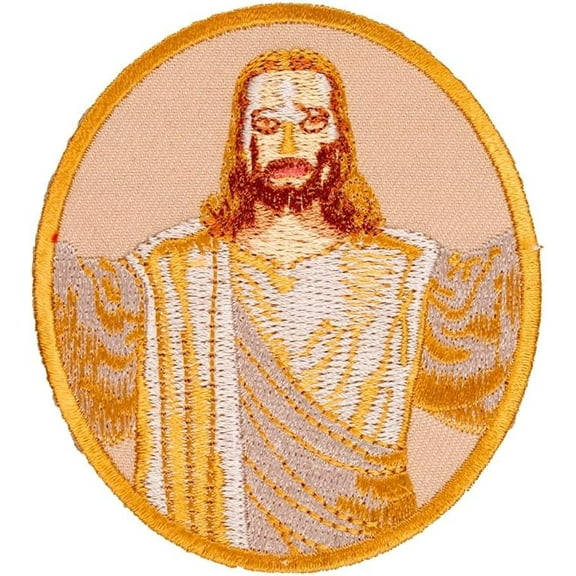 Golden Jesus Portrait Patch, Christian Patches