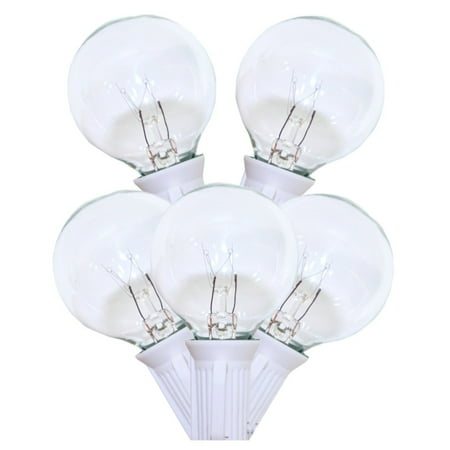 Globe String Lights - Clear G40 Bulbs - White Cord - Walmart.com