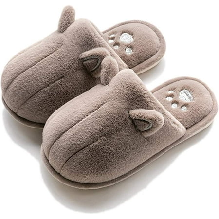 

CoCopeaunt Womens Cute Animal Warm Slippers Comfy Faux Fur Fluffy House Shoes Indoor Outdoor Bedroom Warm Memory Foam Fuzzy Slippers