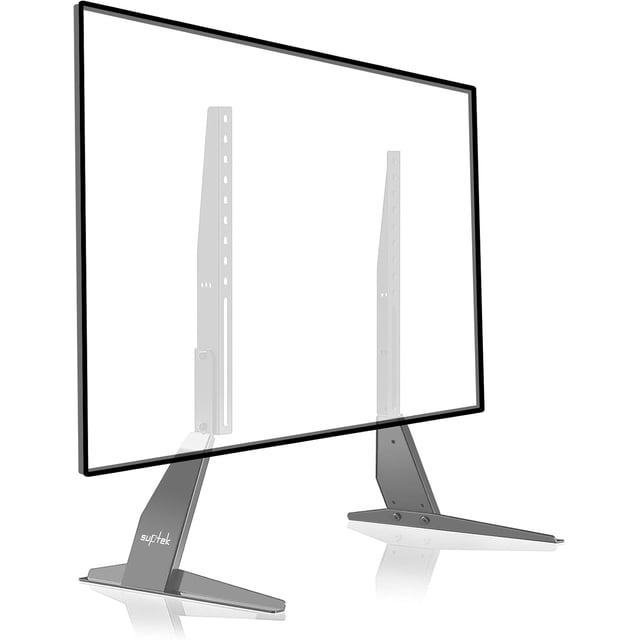 Suptek Support TV Universel Pivotant pour Table pour Écrans Plats Incurvés LED OLED de 26 à 60 Pouces, Support TV à Hauteur Réglable avec Base en Verre Pouvant Supporter jusqu'à 99 Lb, VESA Max 400x400 mm, TS202, ML1732