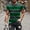 Green, variant on Men's Summer Striped Color Block Tees Casual Crew Neck Short Sleeve T Shirts