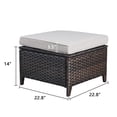 thumbnail image 4 of Gymojoy  2 Piece Outdoor Ottoman Wicker Patio Ottomans Brown/Beige, 4 of 5