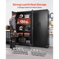 thumbnail image 2 of KFFKFF Metal Storage Cabinet, 72.6 in Rolling Steel Garage Cabinet with Adjustable Shelves, Magnetic Doors & Keys, 5-Tier Lockable Storage for Pantry, Warehouse, Basement, Office, Black, 2 of 9