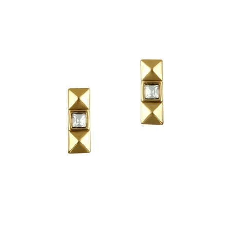 Pyramid Swarovski Crystal and Crystal Stud Earrings
