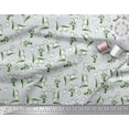 thumbnail image 3 of Soimoi Green polyester Crepe Fabric Leaves & Tulip Floral Printed Fabric 1 Yard 42 Inch Wide, 3 of 3