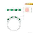 thumbnail image 4 of ANGARA Natural Shared Prong Emerald and Diamond Half Eternity Ring in 14K White Gold for Women (Size-3.1mm) | May Birthstone, Birthday, Anniversary, Jewelry Gift for Women | Natural Emerald Ring, 4 of 8