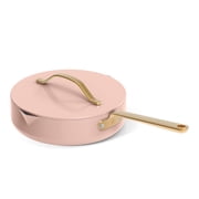 Beautiful by Drew Barrymore 12-Piece Cookware Set with EverGood Ceramic Nonstick Coating and Strainer Lids, Rose