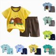 thumbnail image 5 of Kaprioy Toddler Baby Boys Summer Outfits Short Sleeve Cartoon Print T-Shirt Tops & Shorts Sets 2Pcs Baby Boys Summer Clothes For 1t 2t 3t 4t 5t 6t, 5 of 5
