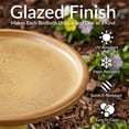 thumbnail image 3 of Sunnydaze Duo-Tone Freestanding Ceramic Outdoor Bird Bath, UV-Resistant Lemon Cognac Finish, 3 of 15