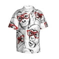 thumbnail image 2 of Easygdp Monkey Men's Hawaiian Shirts Print Lapel Short Sleeve for Beach, vacation, party, casual occasions - Small, 2 of 9